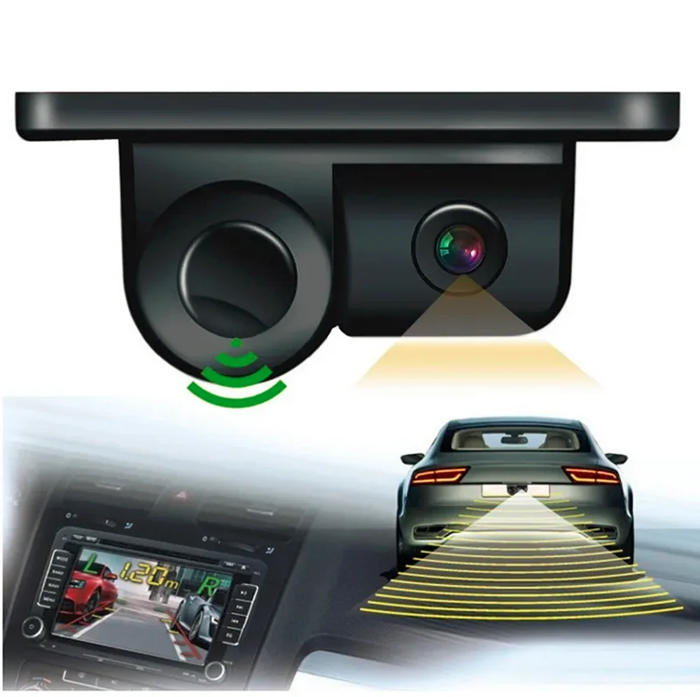 

Car Parking Sensor Radar Rear View Camera 2in1 Backup Reversing System Alert Alarm BIBIBI...