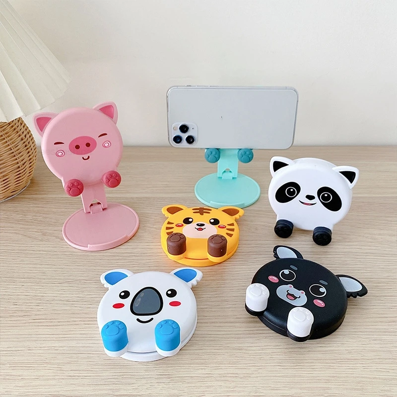 

Portable Cartoon Mobile Phone Tablet Holder Desktop Bracket Universal Foldable Lifting Bracket Creative Cute Bracket For Phones