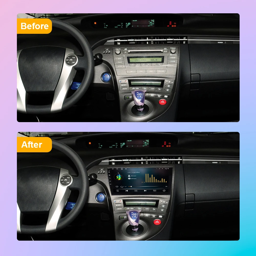 راديو السيارة الاندورويد Carplay لتويوتا بريوس XW30 2009-2015 السيارات مشغل وسائط متعددة نظام تحديد المواقع DSP الملاحة Autoradio 2Din لا DVD
