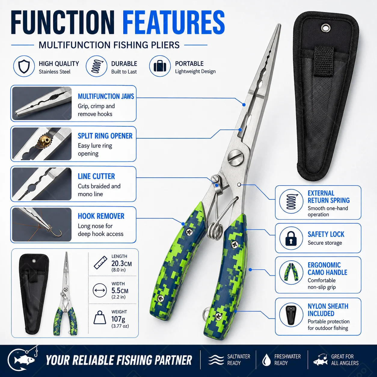 Multi-Function Stainless Steel - đánh giá và giá Saltwater Line