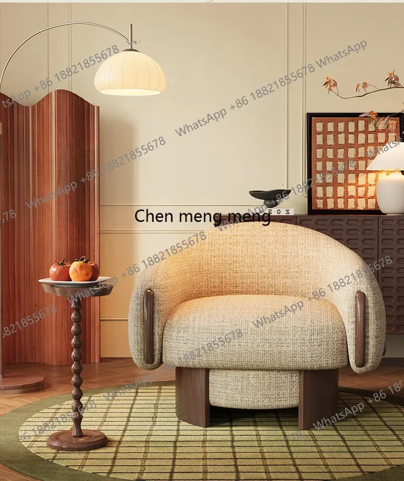 

Great discountsFrench retro solid wood sofa chair rotating living room small apartment leisure chair creative single chair