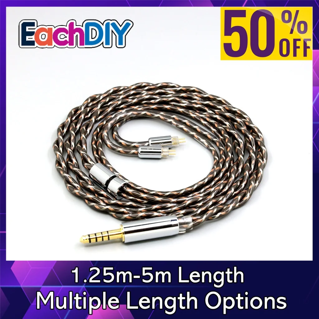 

Кабель для наушников TypeX 25AWG Litz Shielding 7n OCC для IEM BA с разъемом 0.78 мм 2pin, совместимый с Westone W4r, UM3X, UM3RC, JH13 High Step, LN008903
