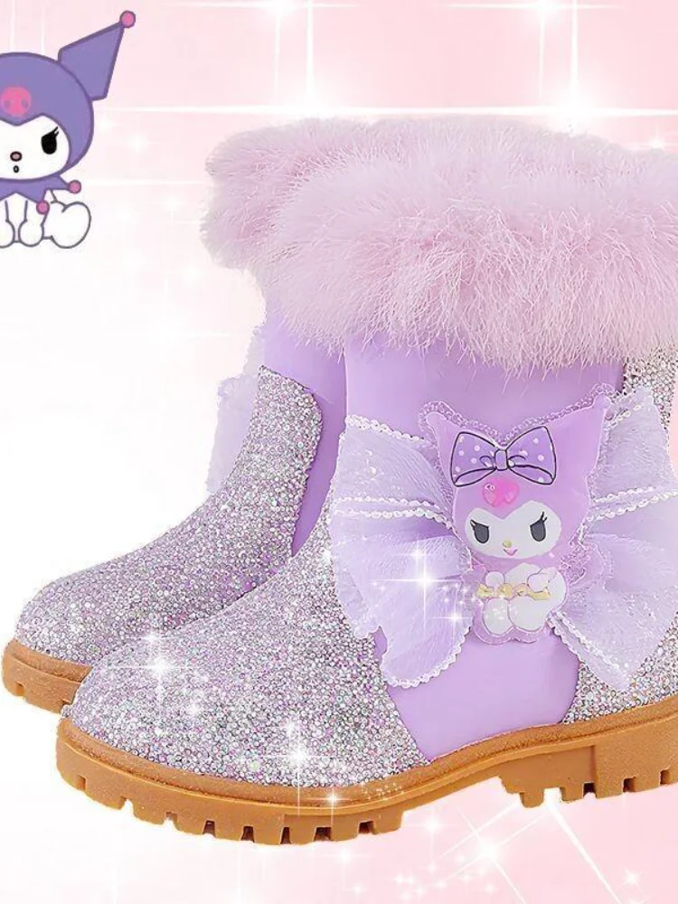 

Sanrio Kuromi My Melody Children's Shoe Winter Cotton Shoes Boots Flowers Boy Toddler Girl Infant Kids Fur Girls' Baby Kids'