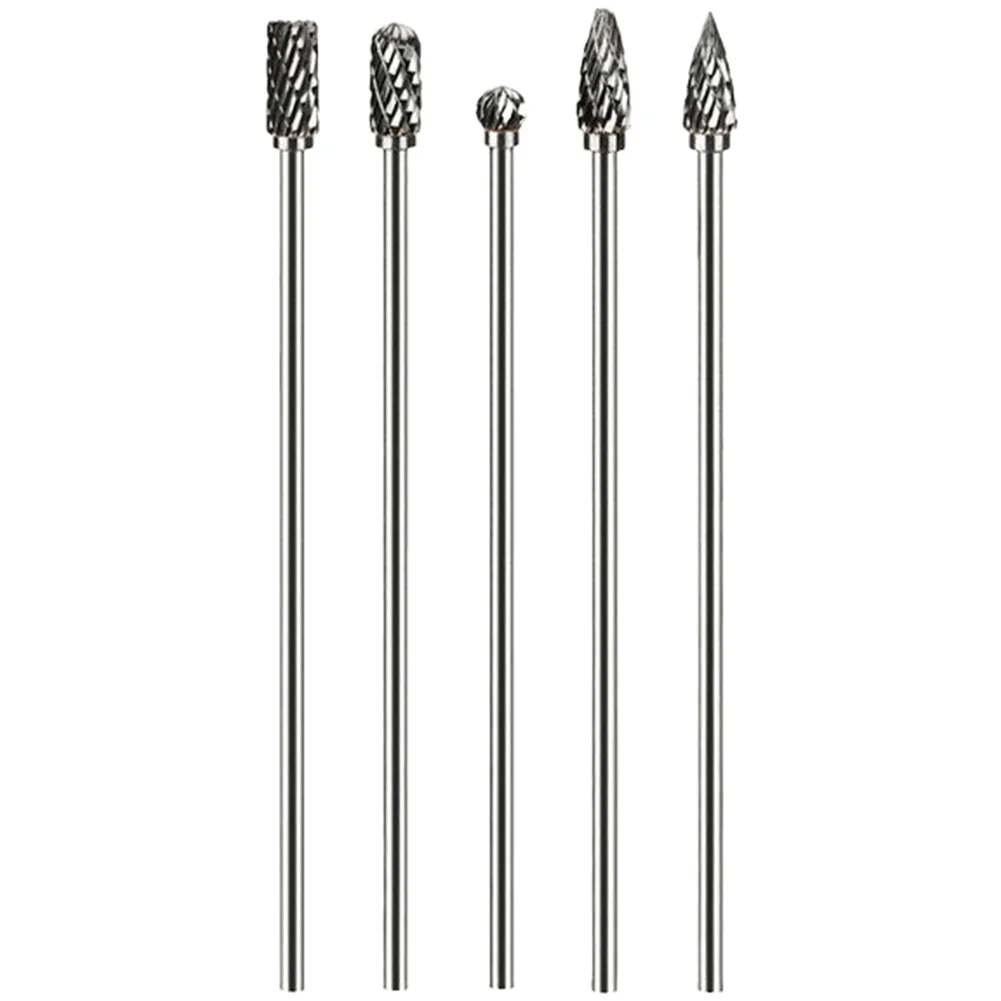 Double Cut Hard Alloy Rotary File 3x6x100mm with 3mm Shank Compatible with Standard Rotary Tools for Efficient Material Removal