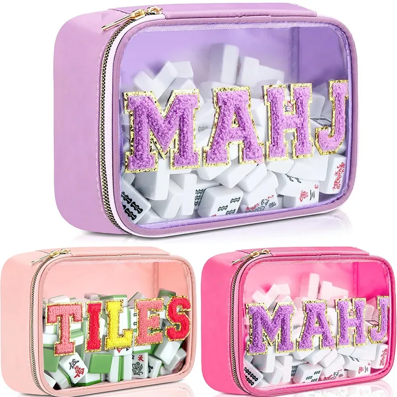 Большая вместительная сумка для хранения маджонга, прозрачный чехол для маджонга из ПВХ, многофункциональная сумка для стирки, косметичка, домашний органайзер