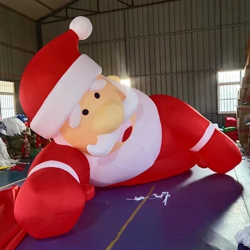 ขายส่งใหม่ 12ft ยักษ์โกหก Commercial Inflatable Santa Claus พร้อมไฟ LED น่ารักพ่อคริสต์มาสสําหรับกลางแจ้ง