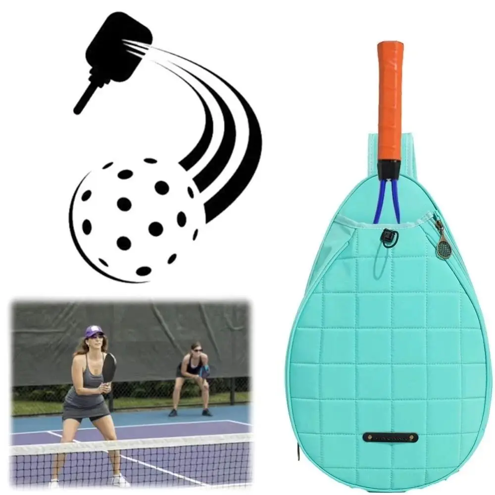 Zipper Closure Tennis Racket Bag Large Capacity Waterproof Badminton Racquet Bag Multipurpose Lightweight Tennis Crossbody Bag