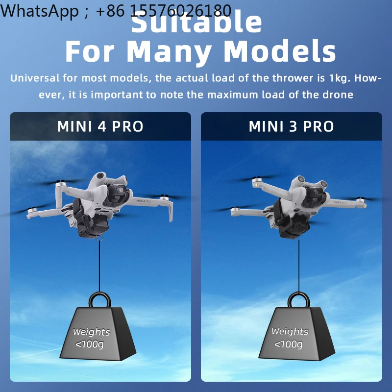 BRDRC Airdrop System for DJI Mini 4K/Mini 4 Pro/Air 3/Mini 3 Pro/Mavic 3/Mavic Pro Drone Thrower Fishing Life Rescue Send Gift