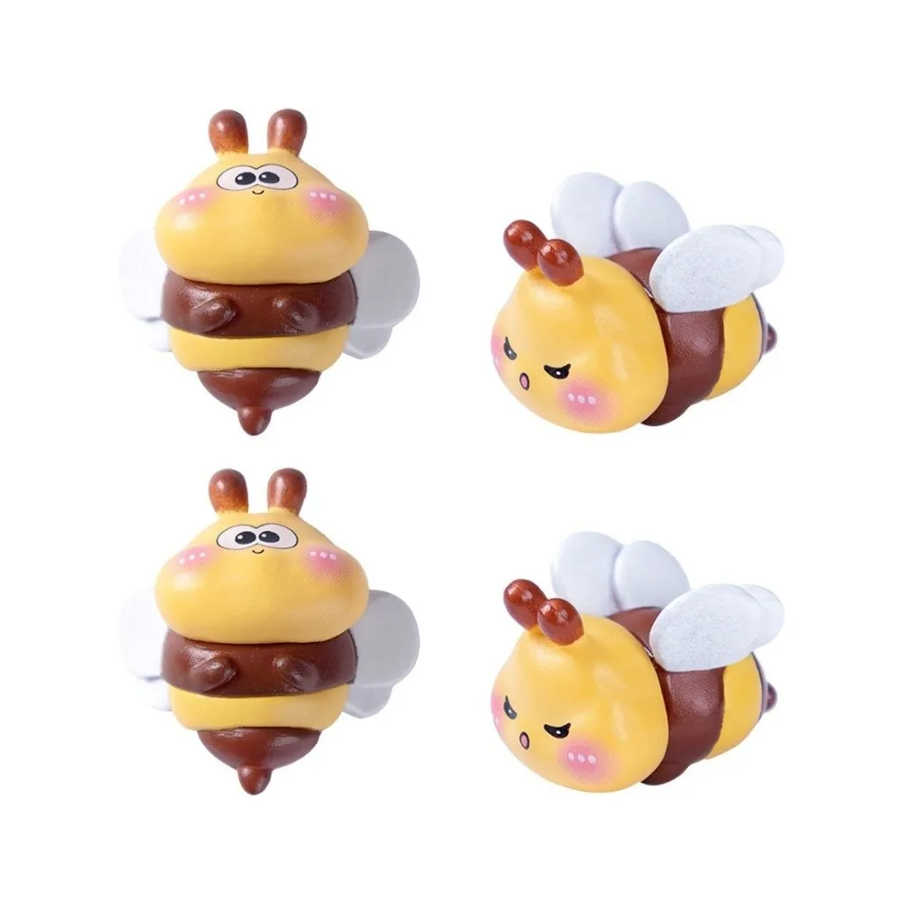 4Pcs New Little Bee-shaped Motorcycle Rearview Mirror Decoration Mini Cartoon Little Bee Ornaments Bee Car Decor