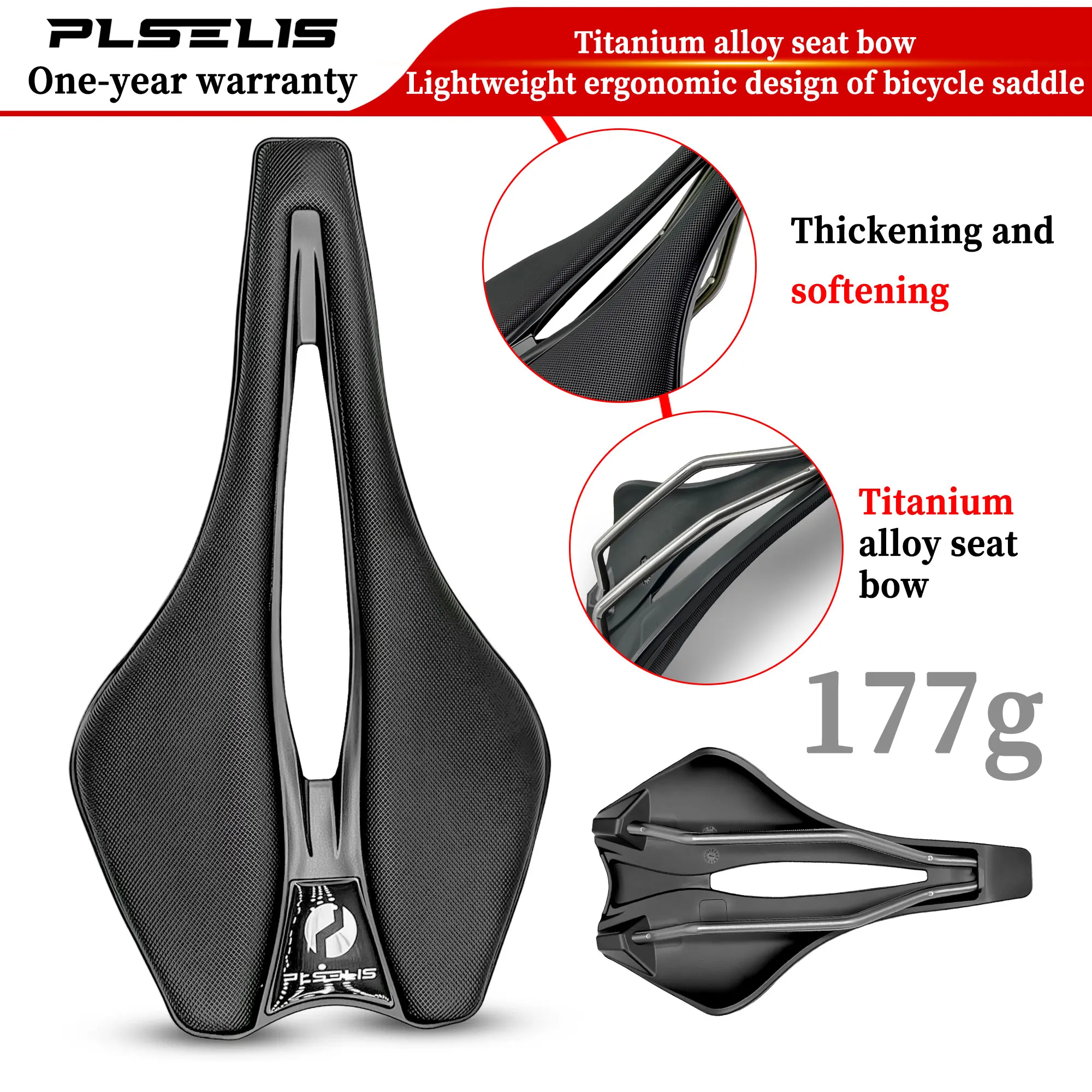 PLSELIS Fahrradsattel 240mm * 138mm Hohl Atmungsaktiv Rutschfest Rennrad Ultraleicht Fahrradzubehör PS --1822