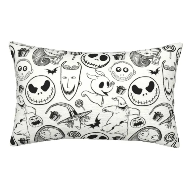 Custom The Nightmare Before Christmas Pattern Pillow Case Jack Skellington Luxury Cushion Cover Soft Pillowcase