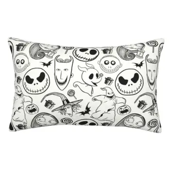 Niestandardowa poszewka na poduszkę z motywem Koszmar przed świętami Bożego Narodzenia Jack Skellington Luksusowa poszewka na poduszkę Miękka poszewka na poduszkę