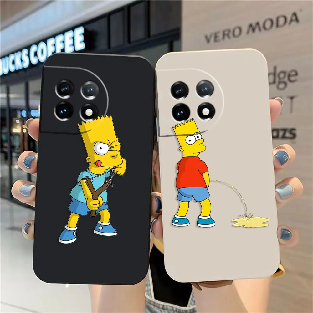 Case For Oneplus 5 6 9 9R 8 8T 7 7T A3 2 2V NORD 3 2 Lite Pro Simple Liquid Silicone Case Funny The S-Simpsons