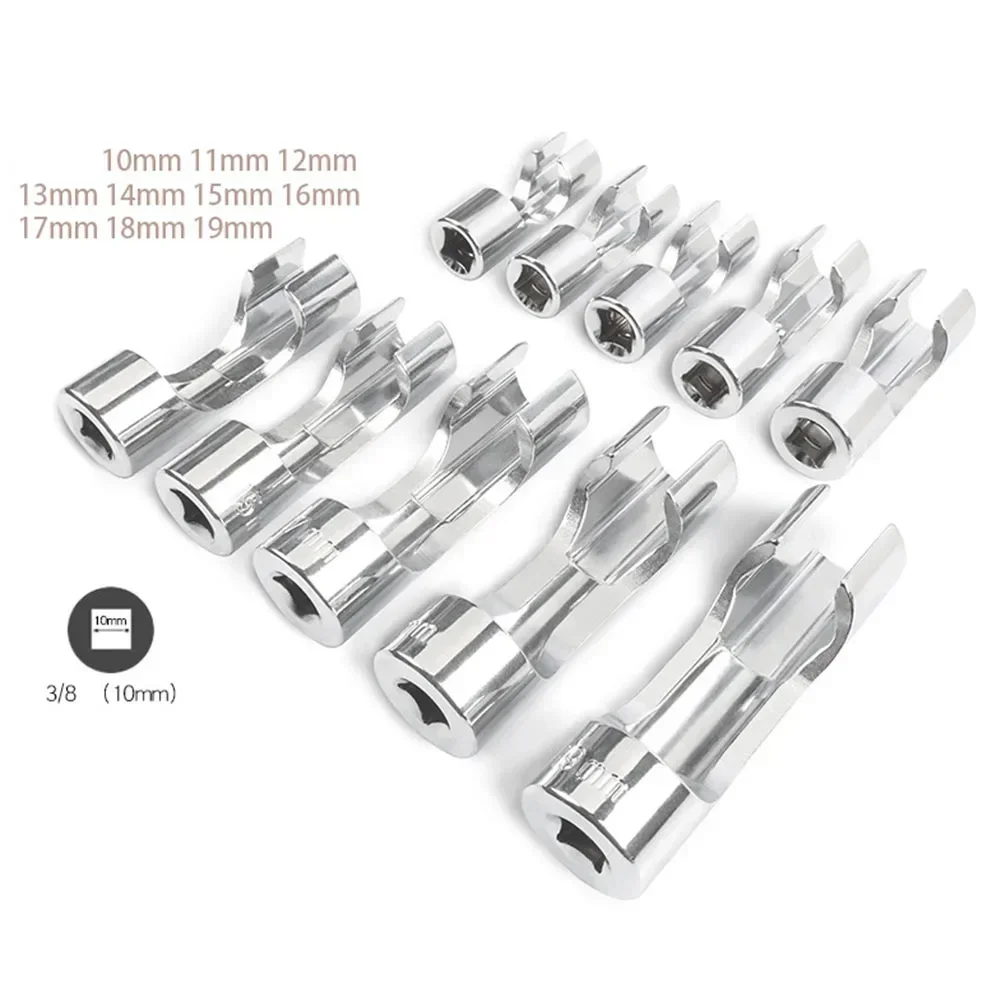 

1pc 3/8inch Diesel Injector Fuel Line Socket Wrench Removal Open Socket Union Nut Socket Open Oil Pipe Removal Sleeve Car Repair