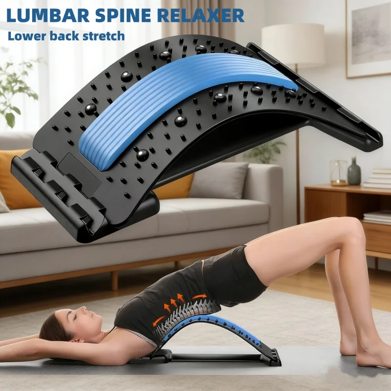Waist Muscle Soothing Stretching Device Spine Stretching Massage Pad Lower Waist Support Lumbar Stretcher Back Soreness Relief
