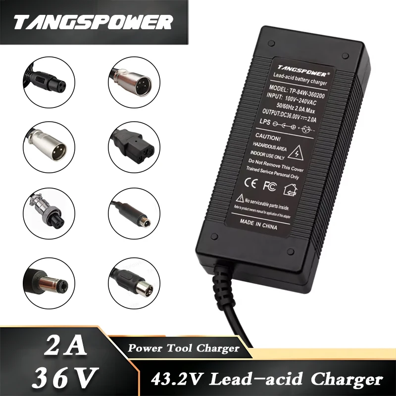 36V 2A Lead Acid Battery Charger For 43.2V Lead-Acid Battery Pack Fast Charging Motorcycle Charger High Quality
