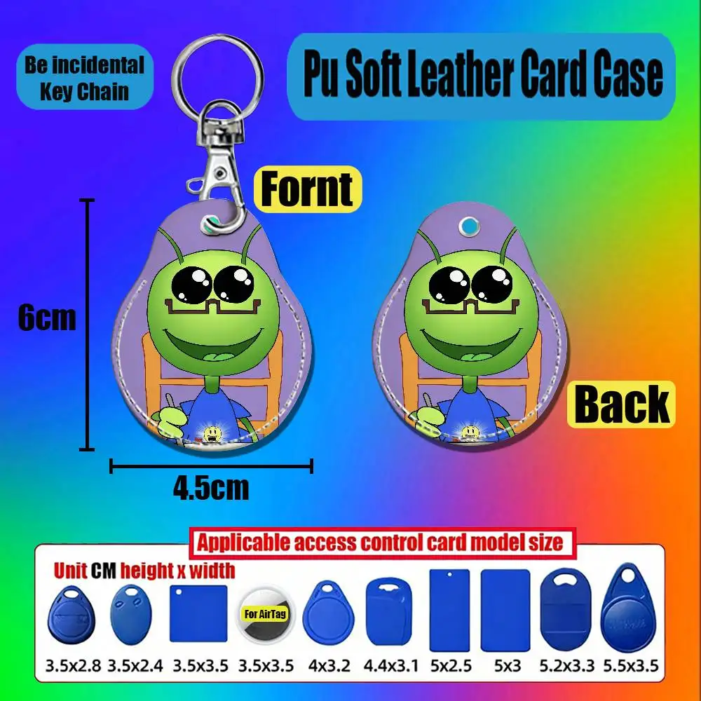 For Fact Attack Adventures Alien Facty Boy For Air Tag Case Card Holder Keychain ID Badge Credit Bank Access For AirTag Case