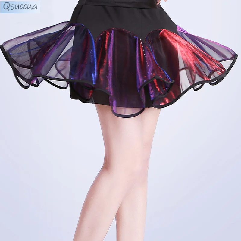 Volwassen Latin Dance Square Dance Kostuum Half Length Rok Shining Performance Kostuum