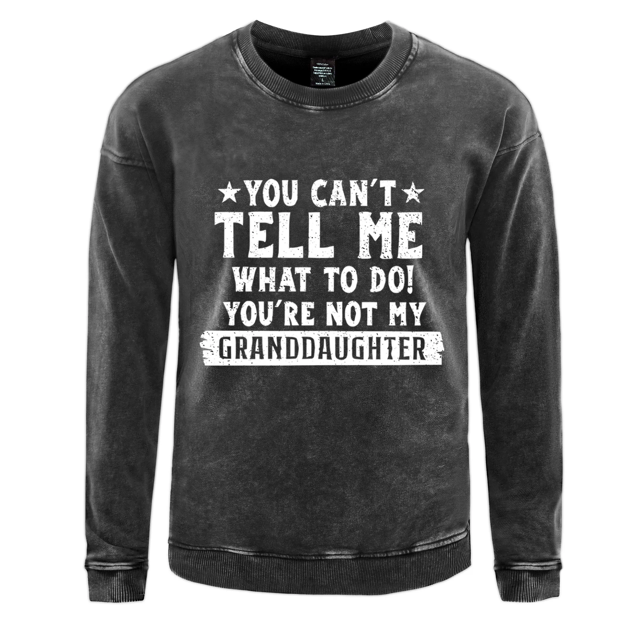 You can't Tell Me What To Do Man Washed Cotton Sportswear Clothes Fashion Autumn Hoodie Fashion Casual Tops Sweatshirt