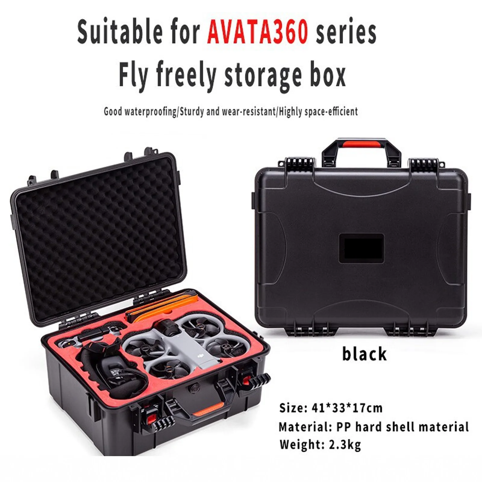 1Pc Hard Shell Storage Case For DJI Avata 360 Drone With Custom Pre-Cut EVA Foam Waterproof Shockproof Portable Carry Box