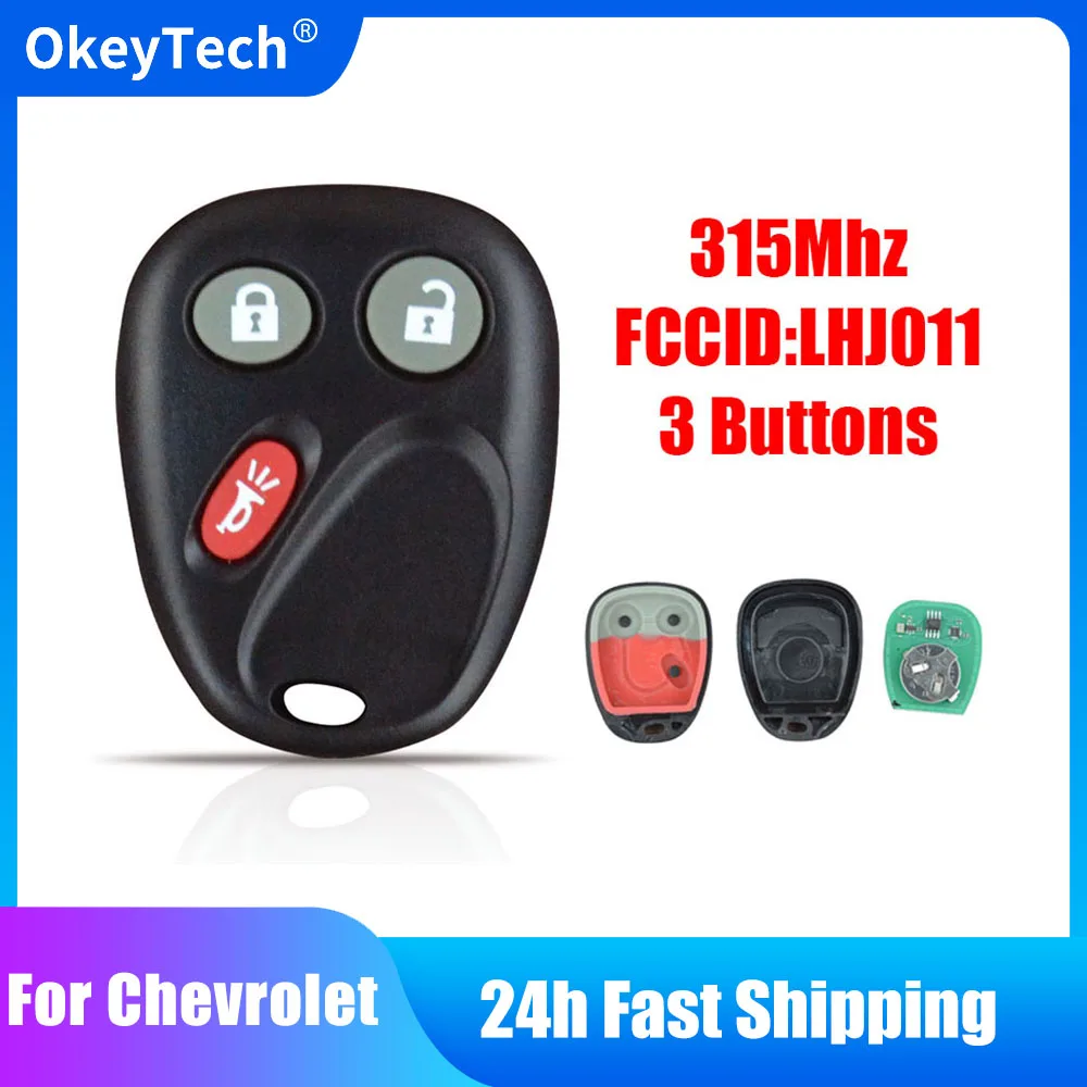 

OkeyTech LHJ011 Remote Key Fob 315Mhz 3 Buttons For Chevrolet Equinox Tahoe 2003 2004 2005 2006 For Cadillac GMC