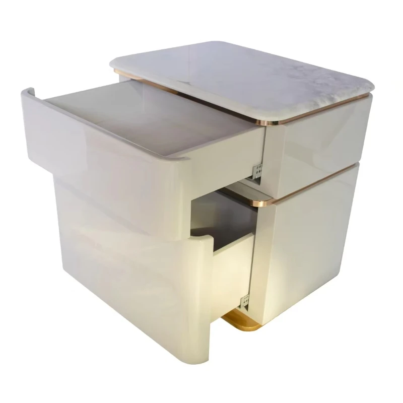 

Luxury Marble Bedside Table Simple Bedroom Storage Furniture Modern Bedside Table