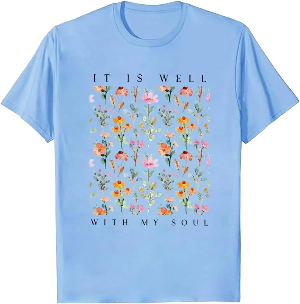 It is Well with My Soul Floral T-Shirt, It is Well with My Soul Floral Shirt, Vintage Floral Christian Shirt