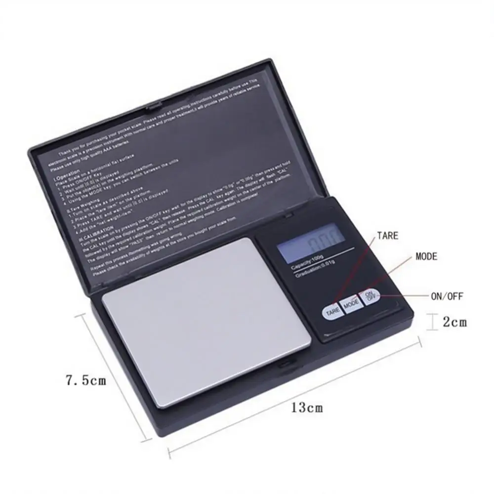 100g/0.01g 500g/0.1g Jewelry Scale Electronic Pocket Mini Precision Digital Scales for Jewelry