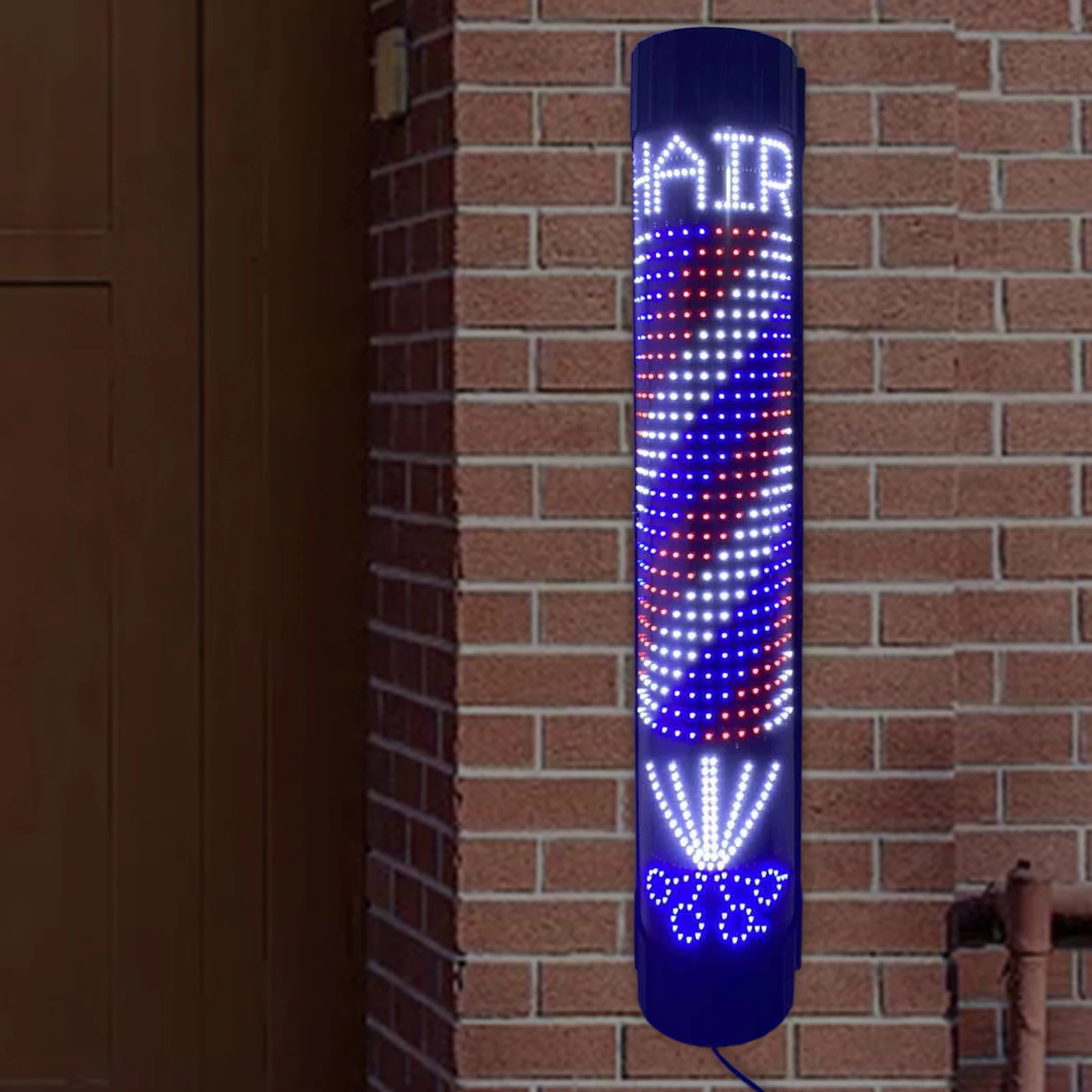 Barber Pole LED Light Rotating Wall Mounted Lighting Waterproof Night Light Barber Shop Open Sign for Party Outdoor Hair Salon