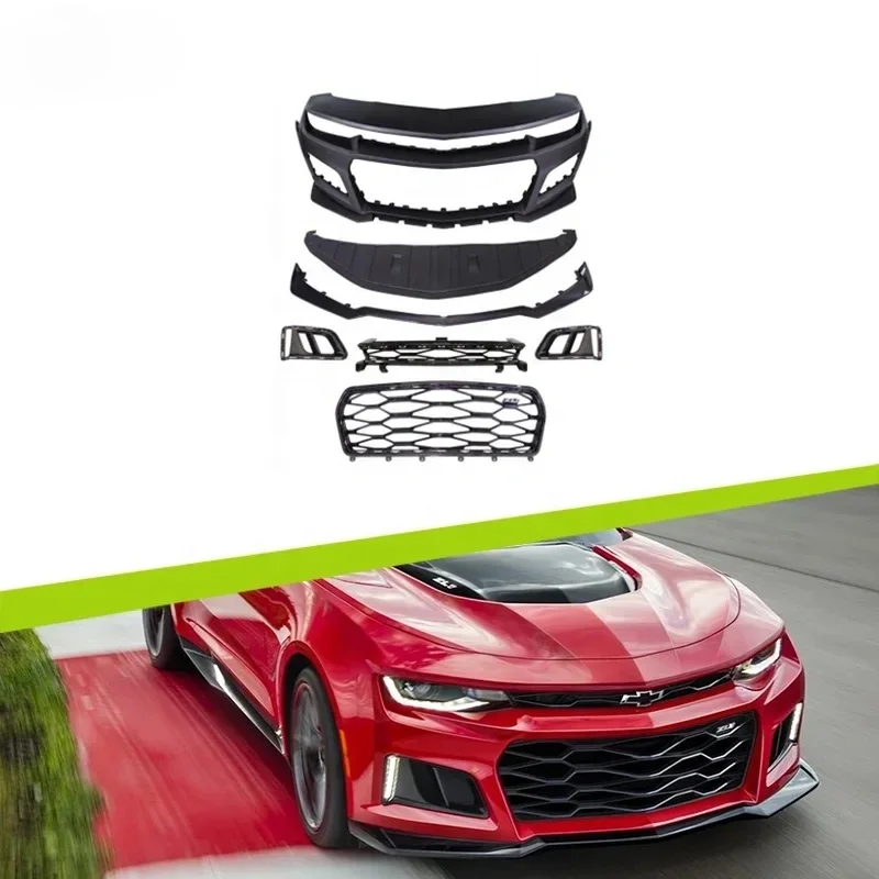 For Chevrolet Camaro 2010 to 2015 Plastic Grey Primed ZL1 Style Body Kit Grille Front Bumper