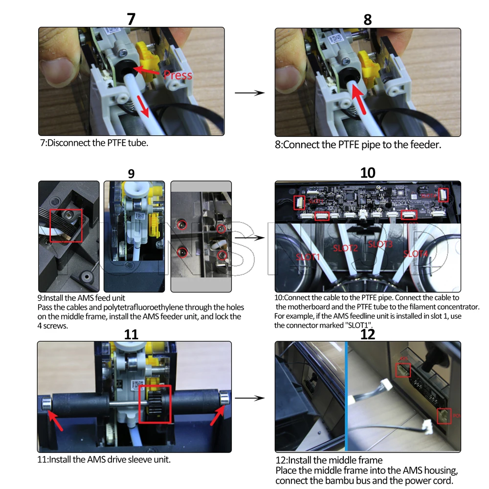 Aktiver Stützwellenmechanismus für Bambu Lab AMS HT AMS 2 Pro Zuführtrichter-Antriebswelle Fix-Spulen-Rotationsbaugruppe TZ 3D-Druckerteile – Detail 17