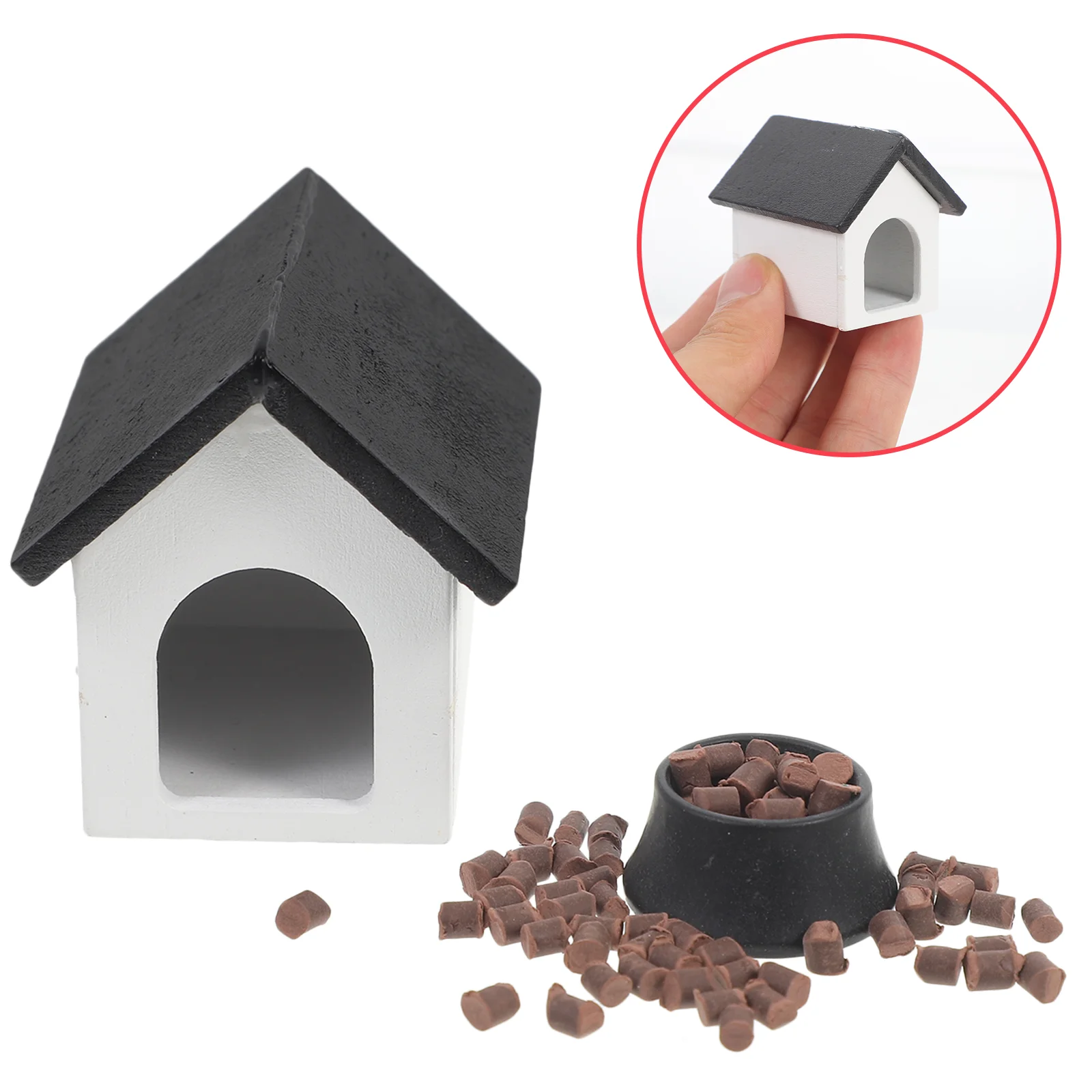 House Dog Miniature Furniture Ornament Decorations for Home Chair Toy Bowl Props