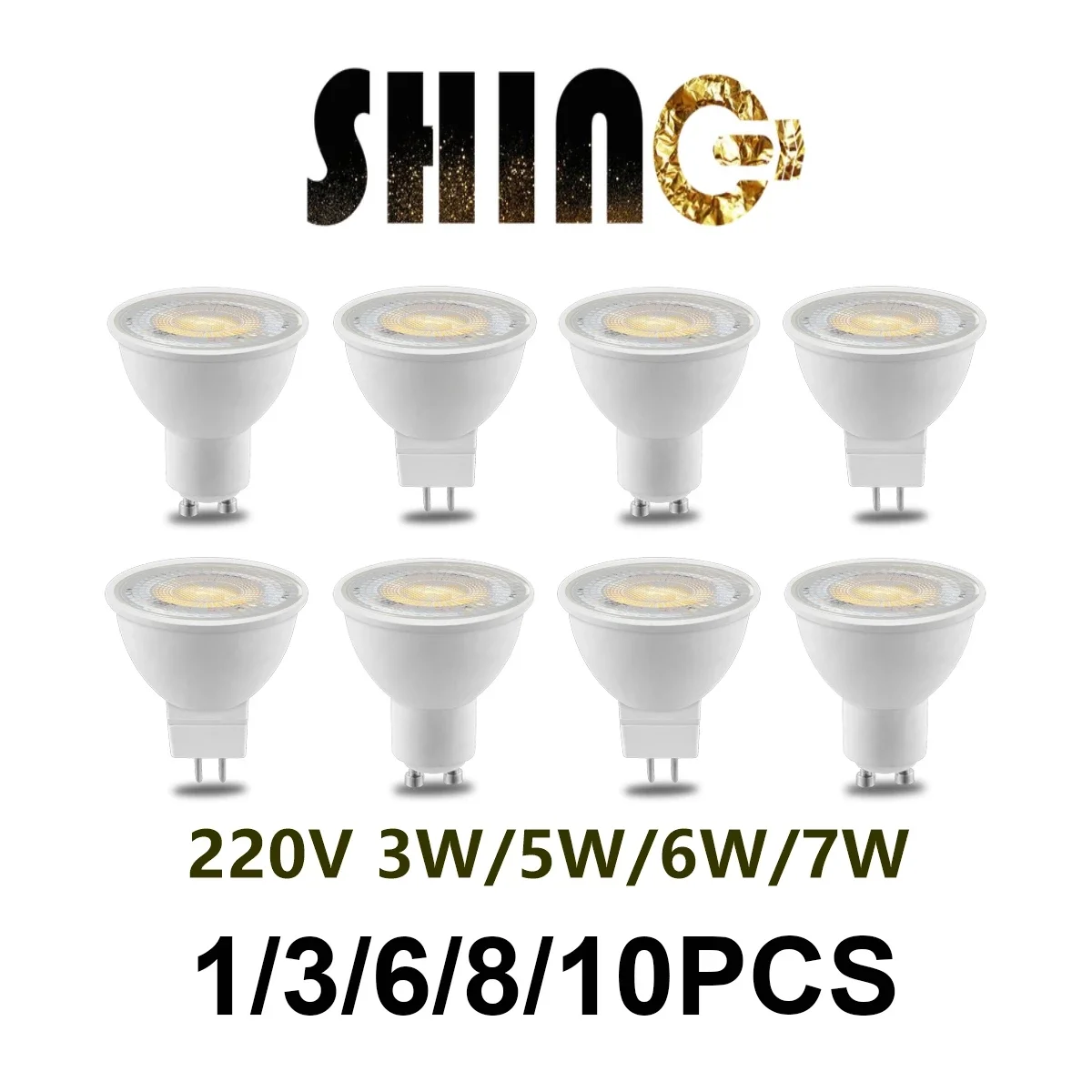 

1-10PCS Led Spotlight GU10 GU5.3 MR16 3W 5W 6W 7W 38 Degree Lighting Bulb 220V Indoor Lighting 3000K 4000K 6000K Bombillas