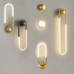 Luminária de parede minimalista em forma de u, designer moderno, estudo criativo, sala de estar, quarto, plano de fundo, cabeceira