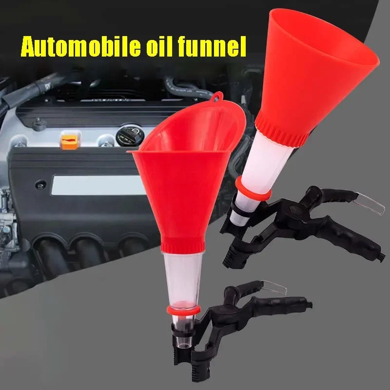 Universal Oil Filling Funnel for Automobiles Motorcycles Engine with Adjustable Interface Multi Functional Gasoline Adapter Tool