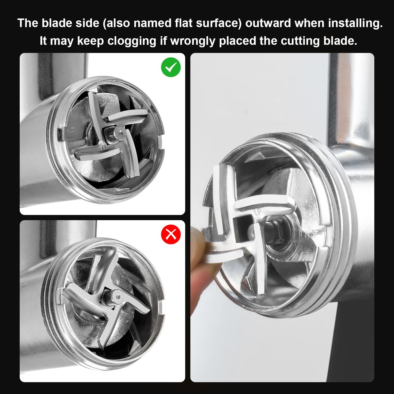 مفرمة لحم SucceBuy بسعة 3 رطل/دقيقة مفرمة لحم كهربائية مع لوحة شفرة صانع السجق طقم كوبي للمطبخ المنزلي