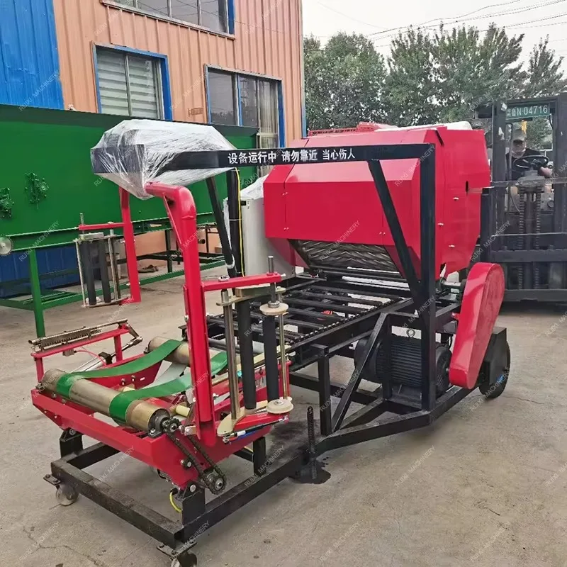 【From China】Electric & Driven Automatic Hay Pto Grass Straw Silage Baling Wrapper Packing Machine High Capacity Baler For Farm