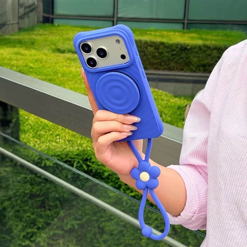 Creative Silicone New Yellow Red Violet Wave Magnetic Phone Case for IPhone 14 15 16 17 Pro Max Cover Phone Charm Accessories