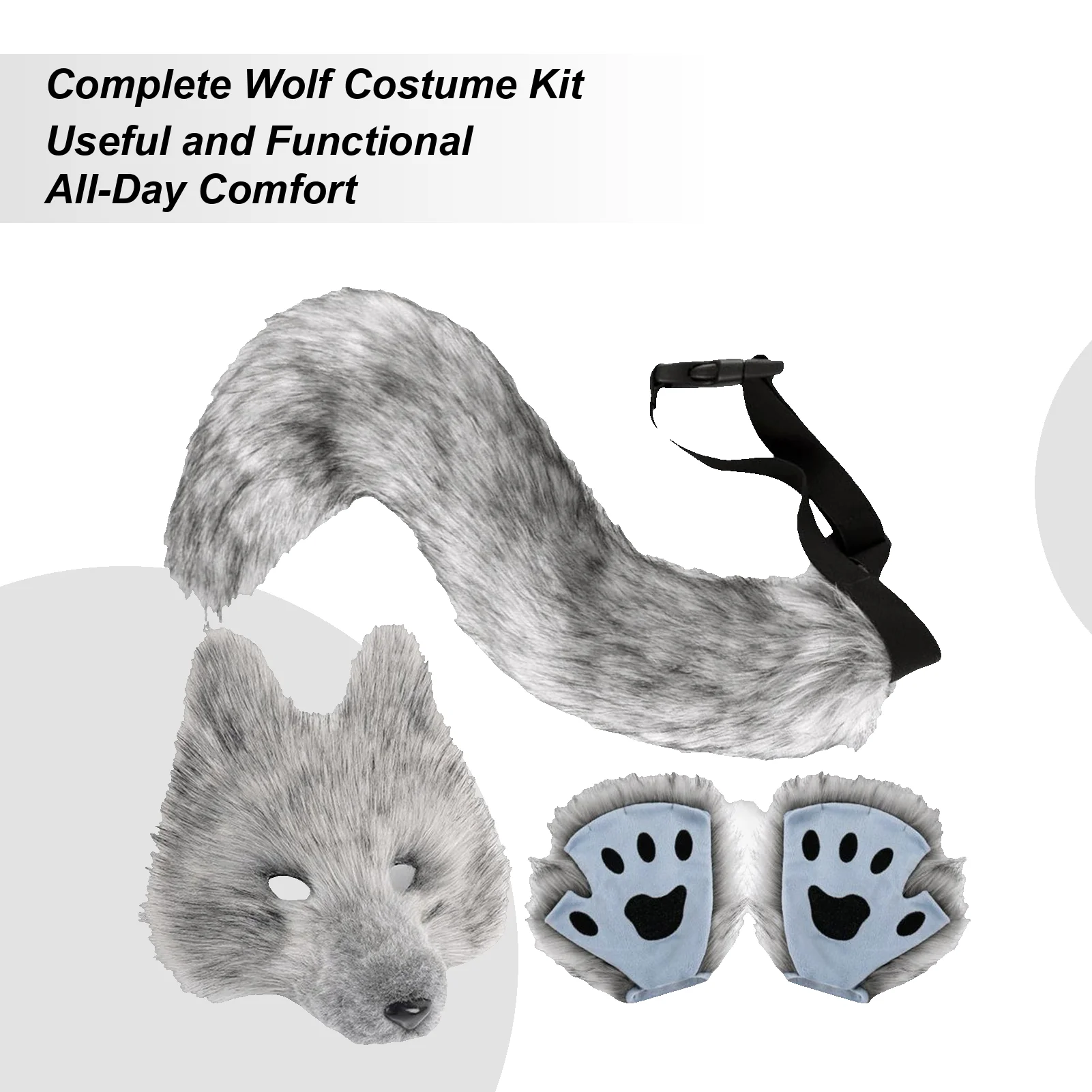 

Wolf Costume Kit Halloween Faux Wolf Accessories Dress Up Party Women Cosplay Outfit For Halloween Masquerade Carnival Fashion