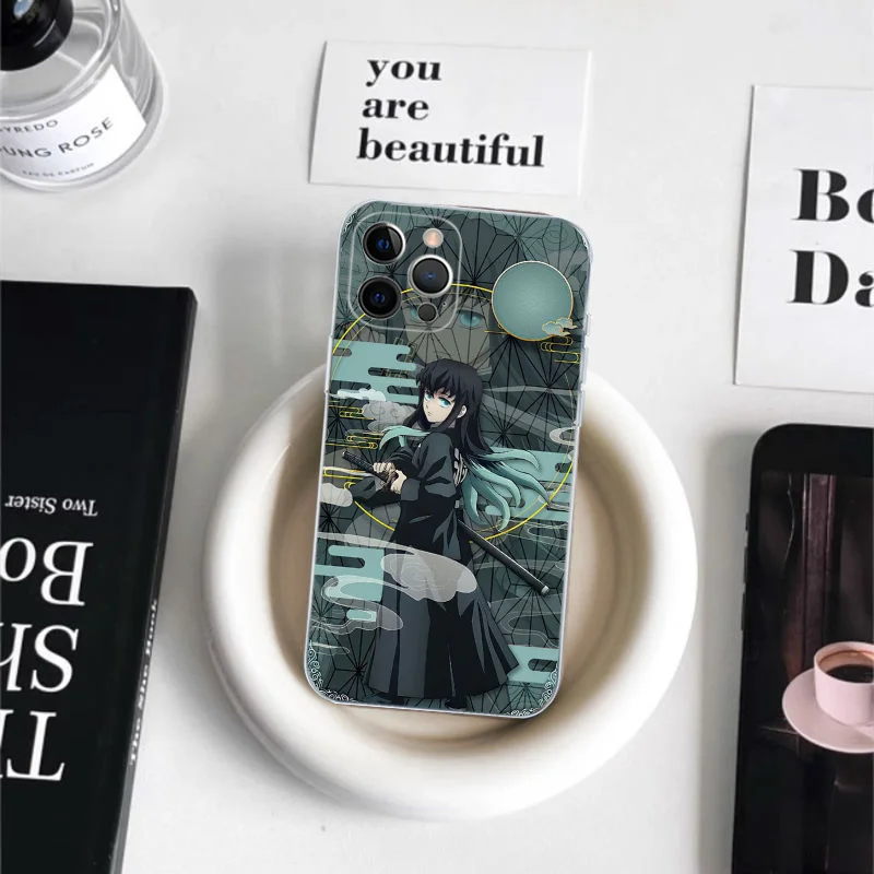 M-Muichiro Tokito Demon Slayer custodia per telefono per iPhone 15 14 11 12 13 Mini Pro XS Max Cover 6 7 8 Plus X XR SE Funda Shell