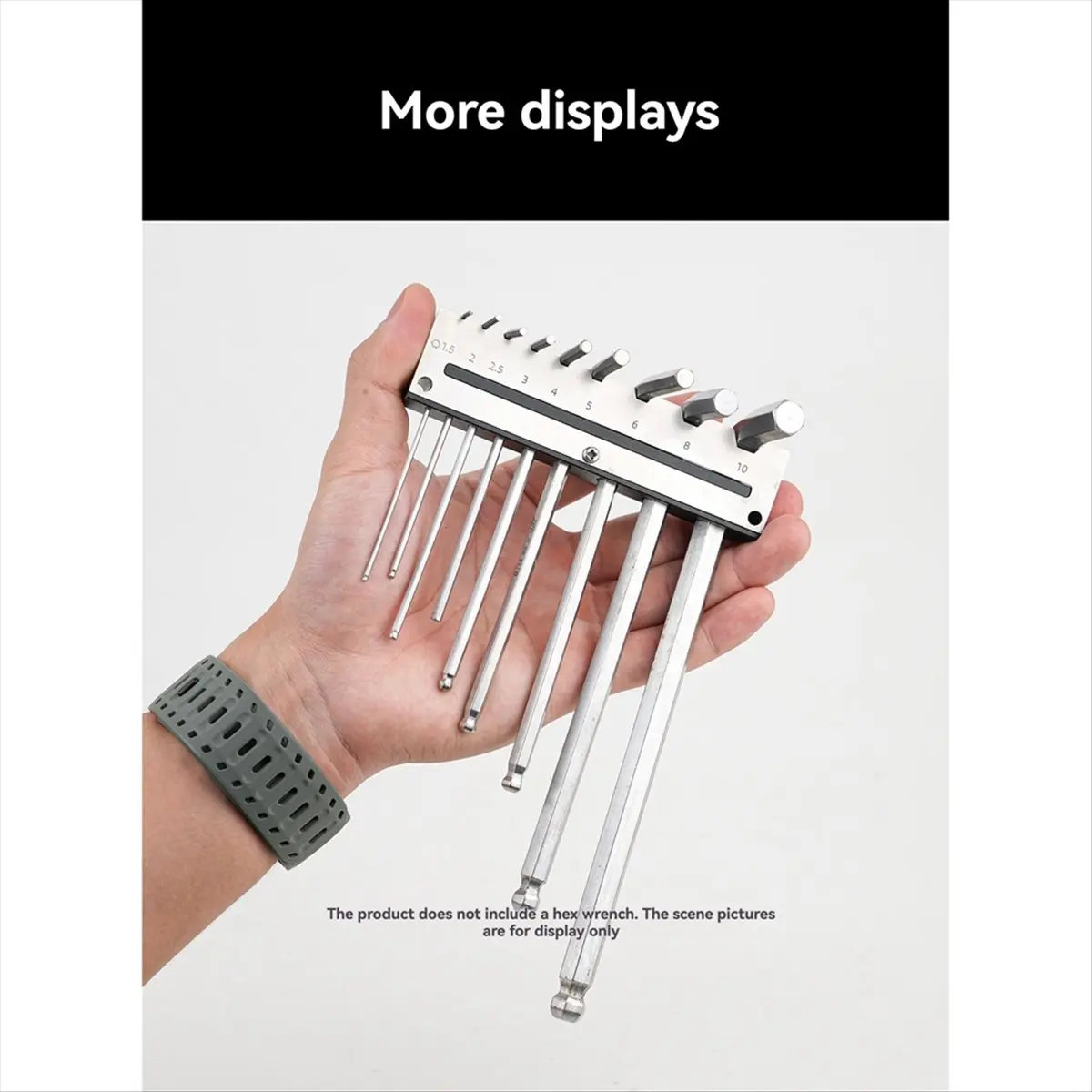 Reliable- Hexagonal Wrench Storage Rack Holder Wall Mount Metal Perforated Plate Tool Storage Rack for Woodworking Tool