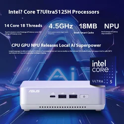 NUC14 Pro+Mini Mini Host High Performance Commercial AI Office Desktop Computer Core Ultra9-185H Silver Edition