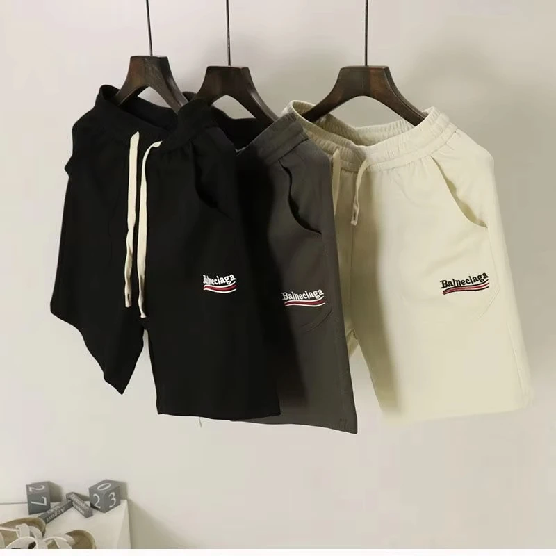 

2025 Pure Cotton Summer Men's Elastic Casual Fashion Shorts Loose Sports Pants Trendy Fashion Streetwear Pants mens shorts