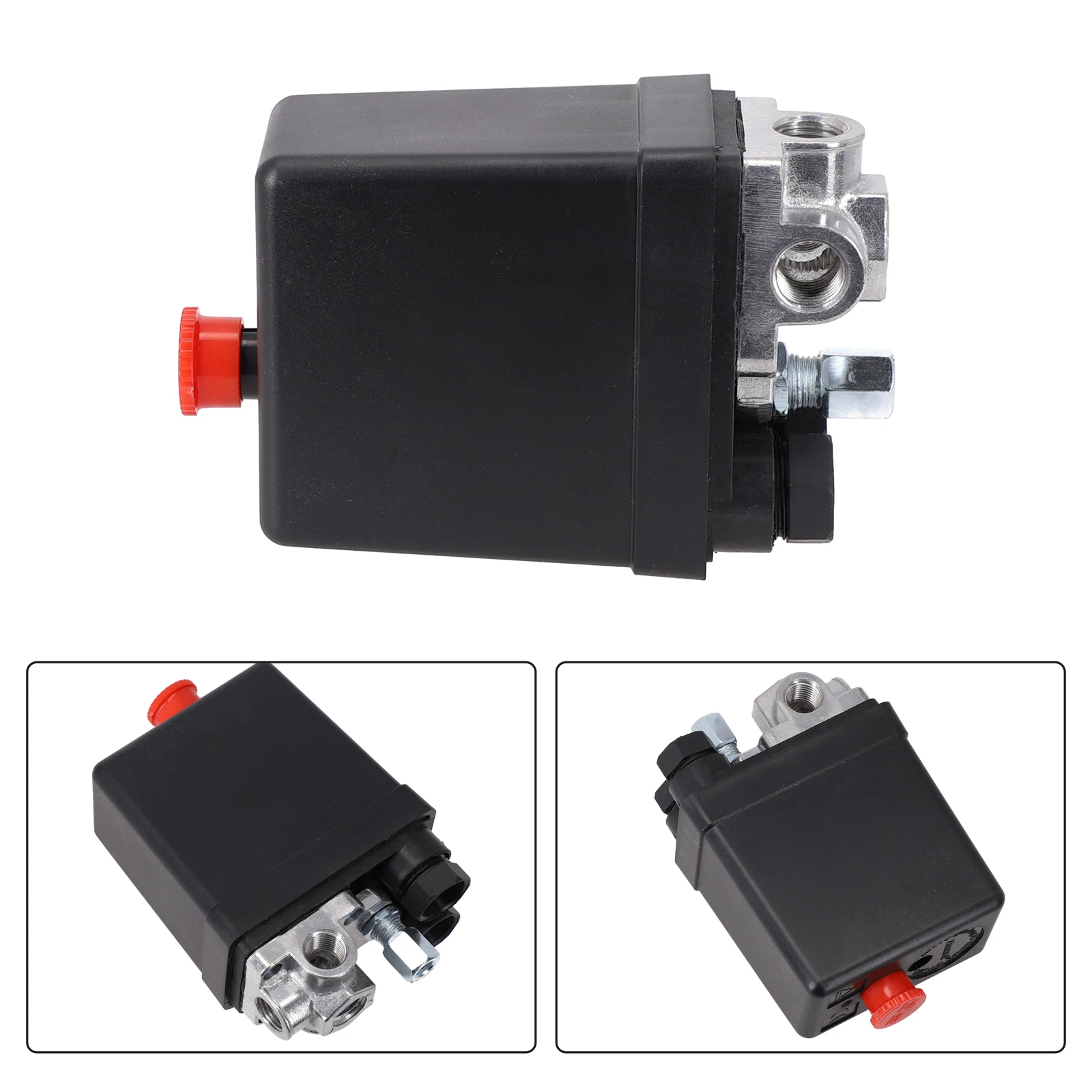 Air Compressor Pressure Switch 90-120PSI 4 Port Control Valve Replacement Parts 240V 16A Air Compressor Tool Accessories