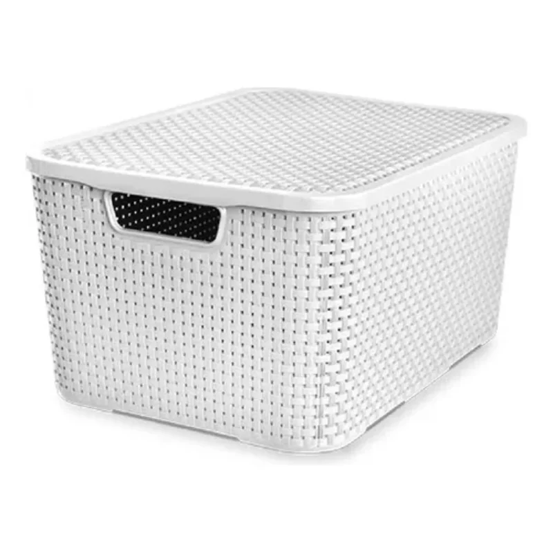 

6 коробок, штабелируемый органайзер из ротанга, 15 литров, белые коробки, коробки и корзины, декоративные коробки