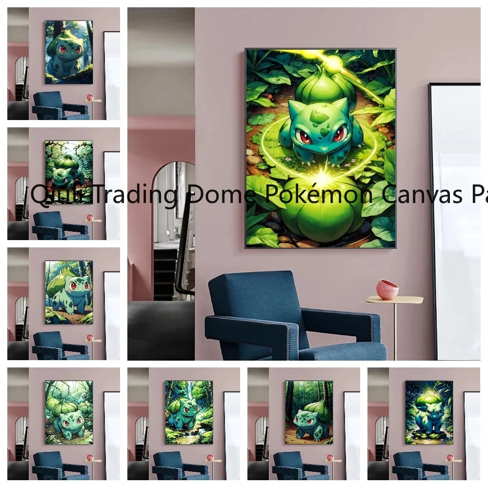 HD Pokemon Leinwand Malerei Anime Figuren Bulbasaur Poster und drucken Aquarell Wand kunst Bild moderne Wohnkultur Kinder Geschenke