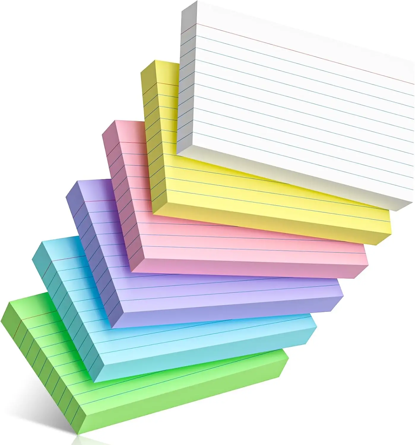 

300 Colored Index Cards 3x5 Ruled for School Office Study Notes with Durable Cardstock