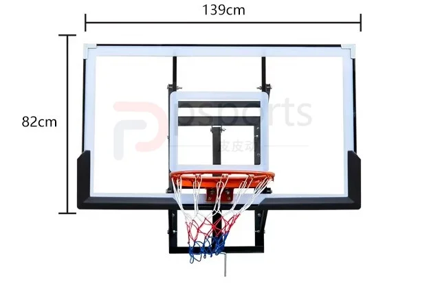 2025, Wandmontage, für den Außenbereich oder drinnen, für Erwachsene, nationaler Standard, gehärtetes Basketballbrett, Rahmen, Basketballkörbe, transparente Tafeln