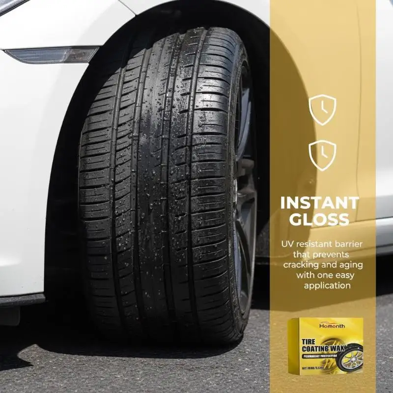Tire Shine Applicator with Tire Coating Wax Ultimate Protection for Cars and Motorcycles Easy to Apply Cleaner for RVs