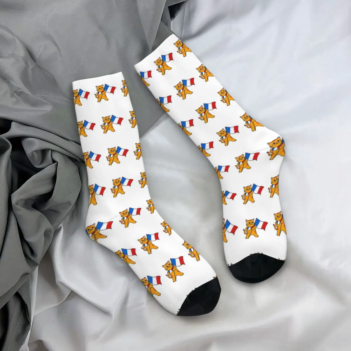 Hip Hop Retro Cats Crazy Men's compression Socks Unisex French Harajuku Seamless Printed Funny Novelty Happy Crew Sock Boys Gift